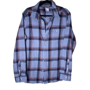 The North Face Men's White Red Black Plaid Flannel Long Sleeve Shirt Size Large